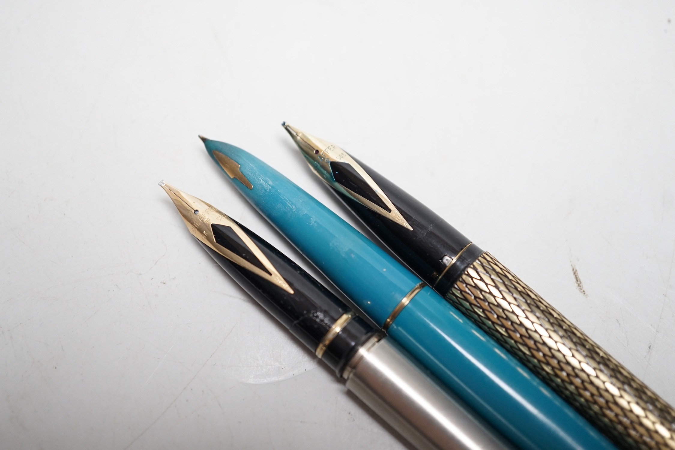 Fountain pens: Two Sheaffer and one Parker